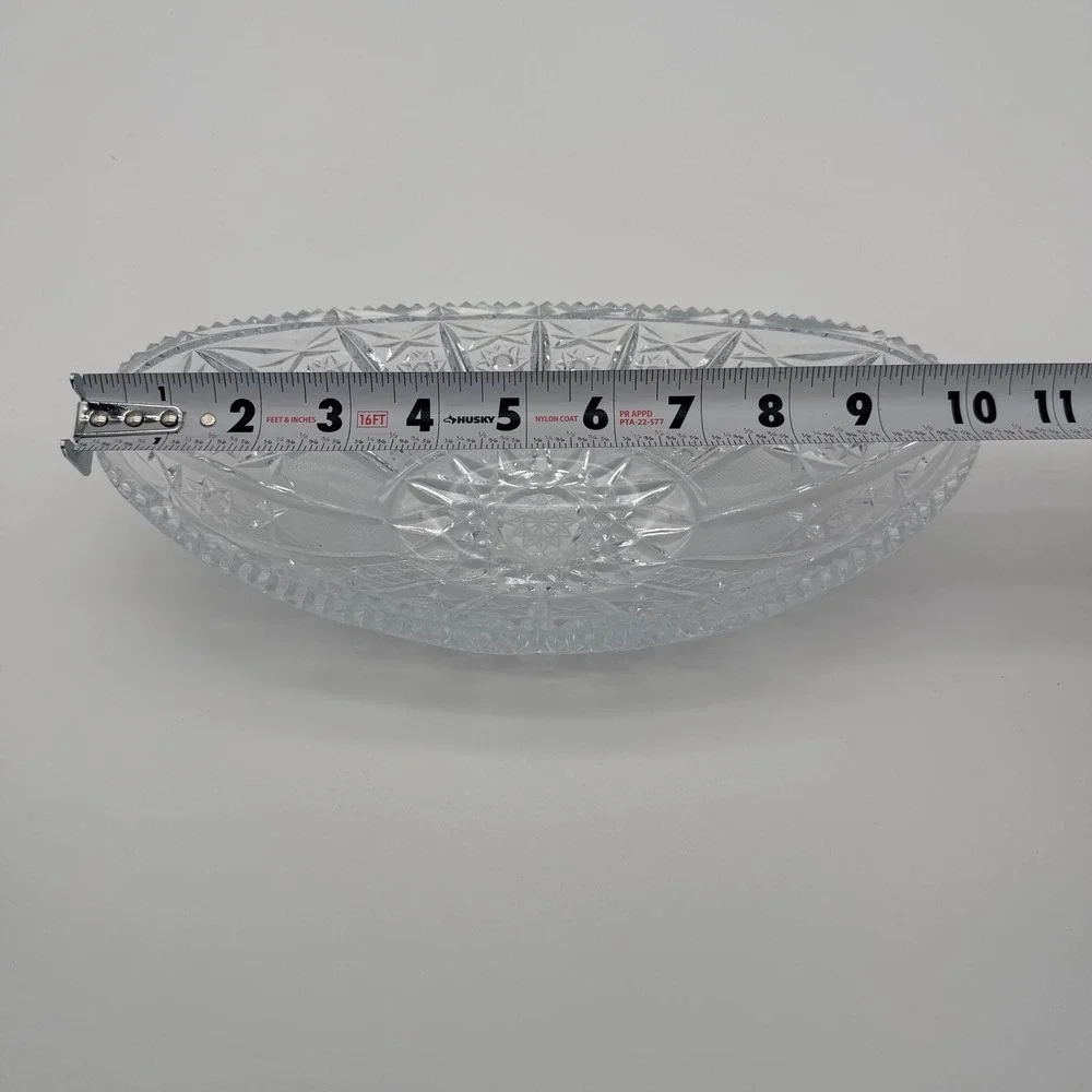 Vintage American Brilliant Cut‎ Glass Oval Serving Bowl